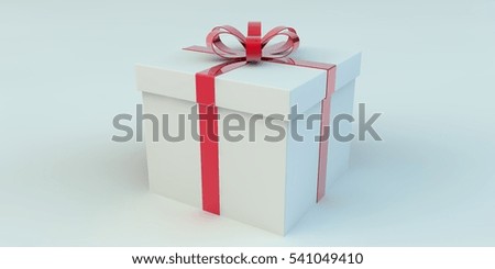 Box with a gift. 3d image.