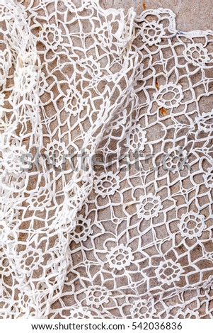 lace on a concrete background