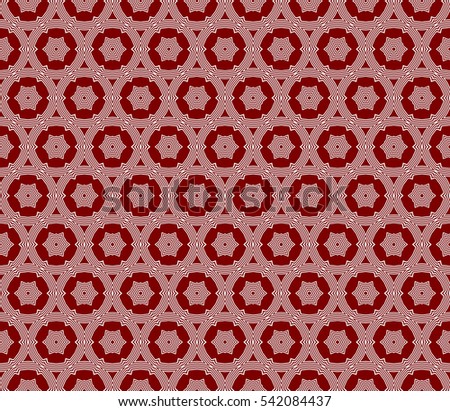 seamless flower pattern. modern geometry. abstract Raster illustration. silver on red. for design invitation, background, wallpaper