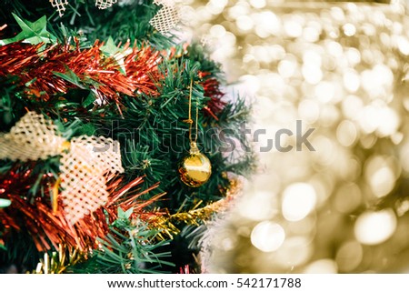 Christmas tree and Christmas decorations.Christmas background.