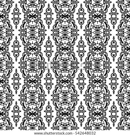 Vector Ornamental Seamless Line Pattern. Endless Texture. Oriental Geometric Ornament