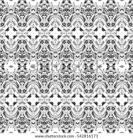 Melting endless black and white kaleidoscopic pattern for design, textile and background