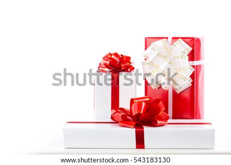 New Year's and Christmas. Gift boxes.