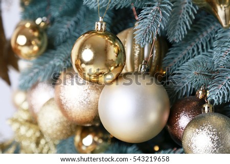 Christmas toys on the Christmas tree