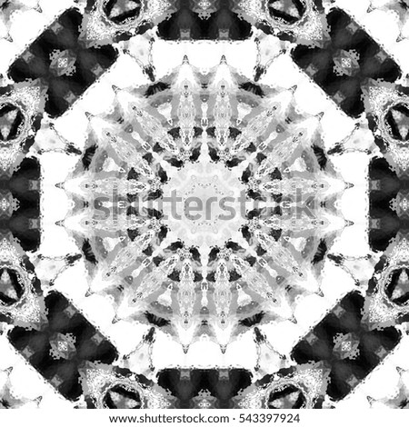 Abstract artistic melting black and white pattern for design, textile and backgrounds