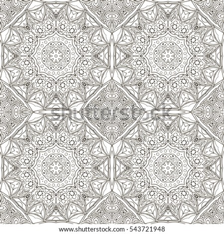 Seamless Mandala pattern. Seamless ornament for your creativity. Coloring