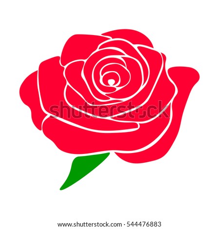 silhouette of rose on a white background