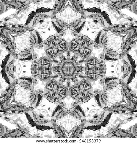 Abstract artistic melting black and white pattern for design, textile and backgrounds