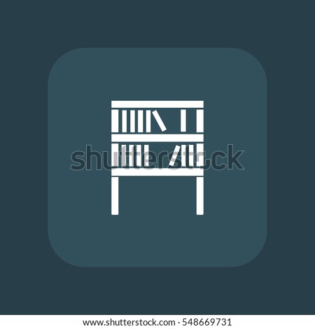 book shelf, library icon illustration vector, can be used for web and design