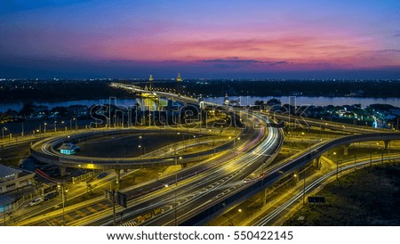 The Mahajadsadabhodin Bridge Bangkok in evening light
