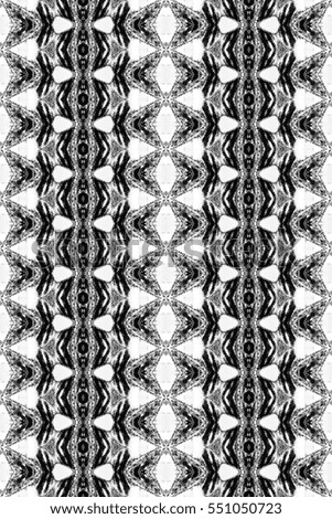 Seamless melting black and white rectangle symmetrical artistic vertical pattern for textile, design and backgrounds. Aspect ratio 3:2