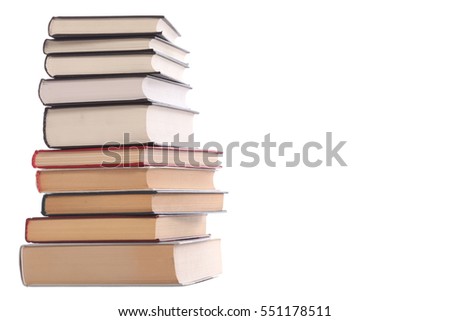 Vintage old books isolated on white background