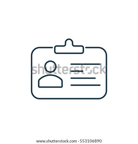 Id card isolated line icon on white background