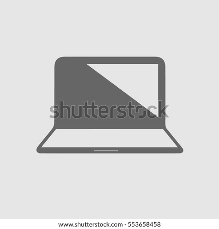 Laptop vector icon eps 10. Simple computer pictogram.