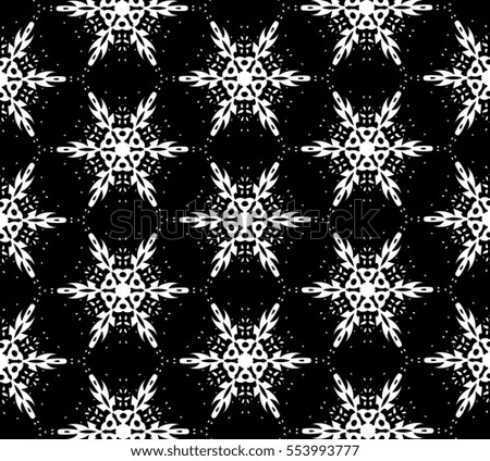 Ornament with elements of black and white colors. E