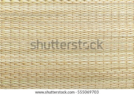 Natural straw made floor mate of East Asia for background.