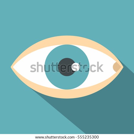 Healthy eye icon. Flat illustration of healthy eye  icon for web