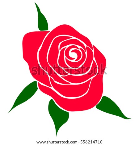 silhouette of rose on a white background