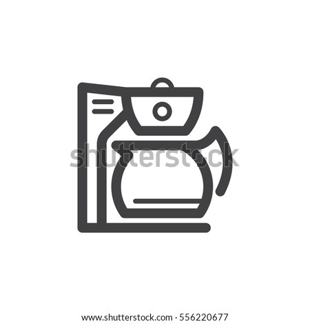 Coffee maker line icon, outline vector sign, linear pictogram isolated on white. Symbol, logo illustration