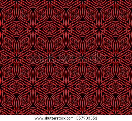Modern decorative floral lace pattern. template. Luxury texture for wallpaper, invitation. Vector illustration. red, black color