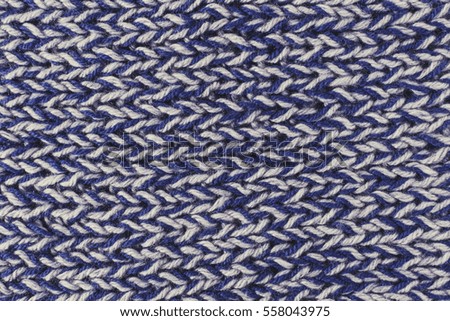 Blue knitted fabric texture