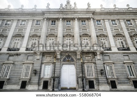 Madrid (Spain): the historic Royal Palace, a facade