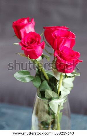 A bunch of red roses vertical