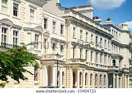 Elegant apartment building in Notting Hill, London.