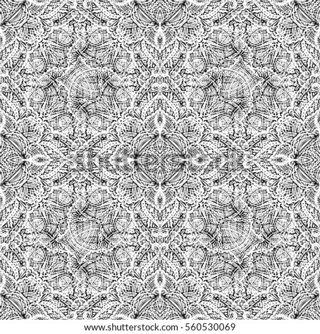 Watercolor seamless pattern with abstract motifs. Gray ornamental pattern. Boho background. Handmade bohemian texture. Ethnic. Template for textile, wallpaper, wrapping paper, etc.