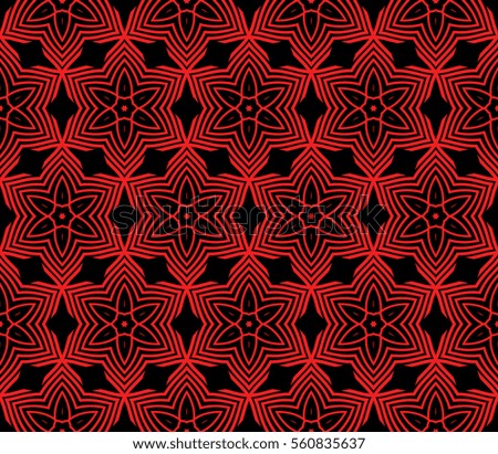 holiday seamless floral background. decorative raster copy illustration. black, red color