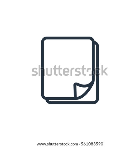 document, paper, blank web thin line icon on white background;  minimalistic office