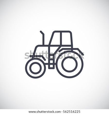 tractor icon flat.