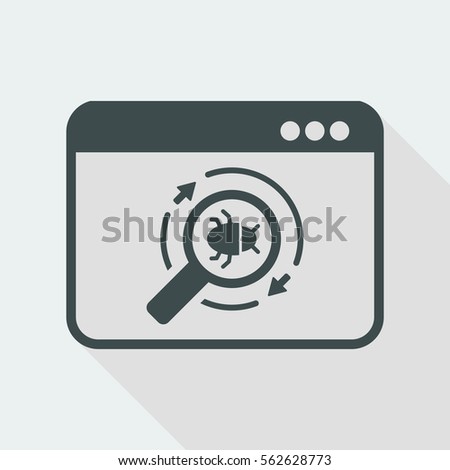 Full time virus protection - Vector flat icon