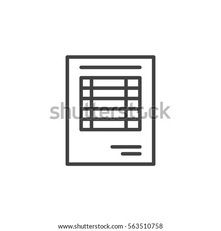 Sheet document line icon, outline vector sign, linear pictogram isolated on white. Invoice symbol, logo illustration
