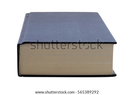 Isolate book on white background, black cover, education concept