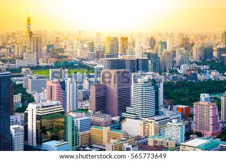 Bangkok business city skyline