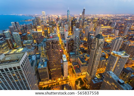 Chicago cityscape at coast