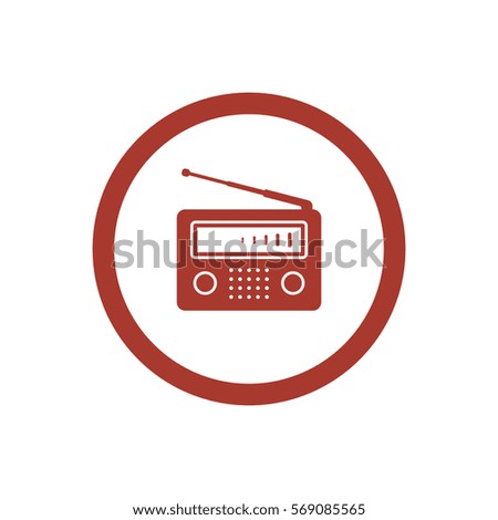 Radio icon, isolated. Flat  design.  