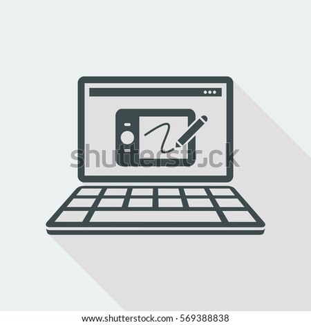 Designer tablet application - Vector flat minimal icon