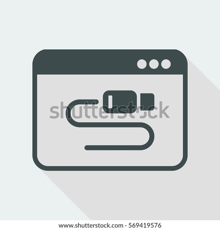 Cable computer setting - Vector flat minimal icon