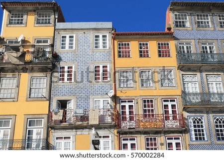 Buildings by the river in Porto, Portugal