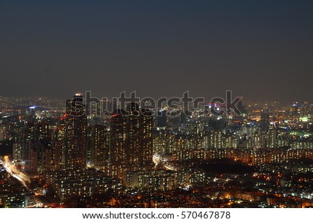  glorious buildings in night of Korea 