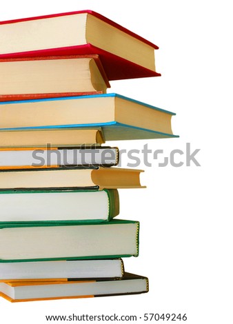 textbooks on white background
