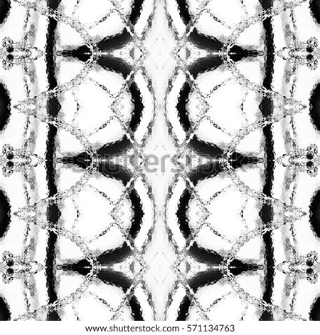 Black and white square pattern for textile, ceramic tiles and designs. Aspect ratio 1:1