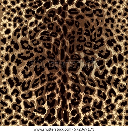 Seamless leopard skin texture, vector illustration