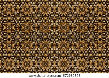 Elegant Christmas Background with Shining Golden Elements. Golden seamless pattern on a black background.