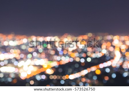 Blurred focus of big city in night time