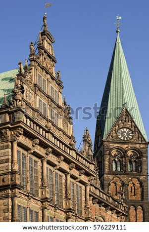 Cathedral and town hall, Bremen, Germany