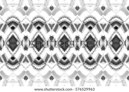 Melting black and white rectangle symmetrical artistic horizontal pattern for textile, ceramic tiles and backgrounds. Aspect ratio 3:2