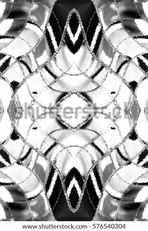 Black and white rectangle melting symmetrical abstract pattern for textile, ceramic tiles and design. Aspect ratio 3:2